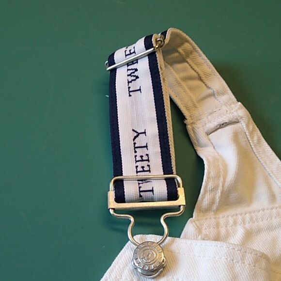 Warner Brothers Tweety Small White Cotton Short Bibs Tweety Suspenders - Picture 3 of 10